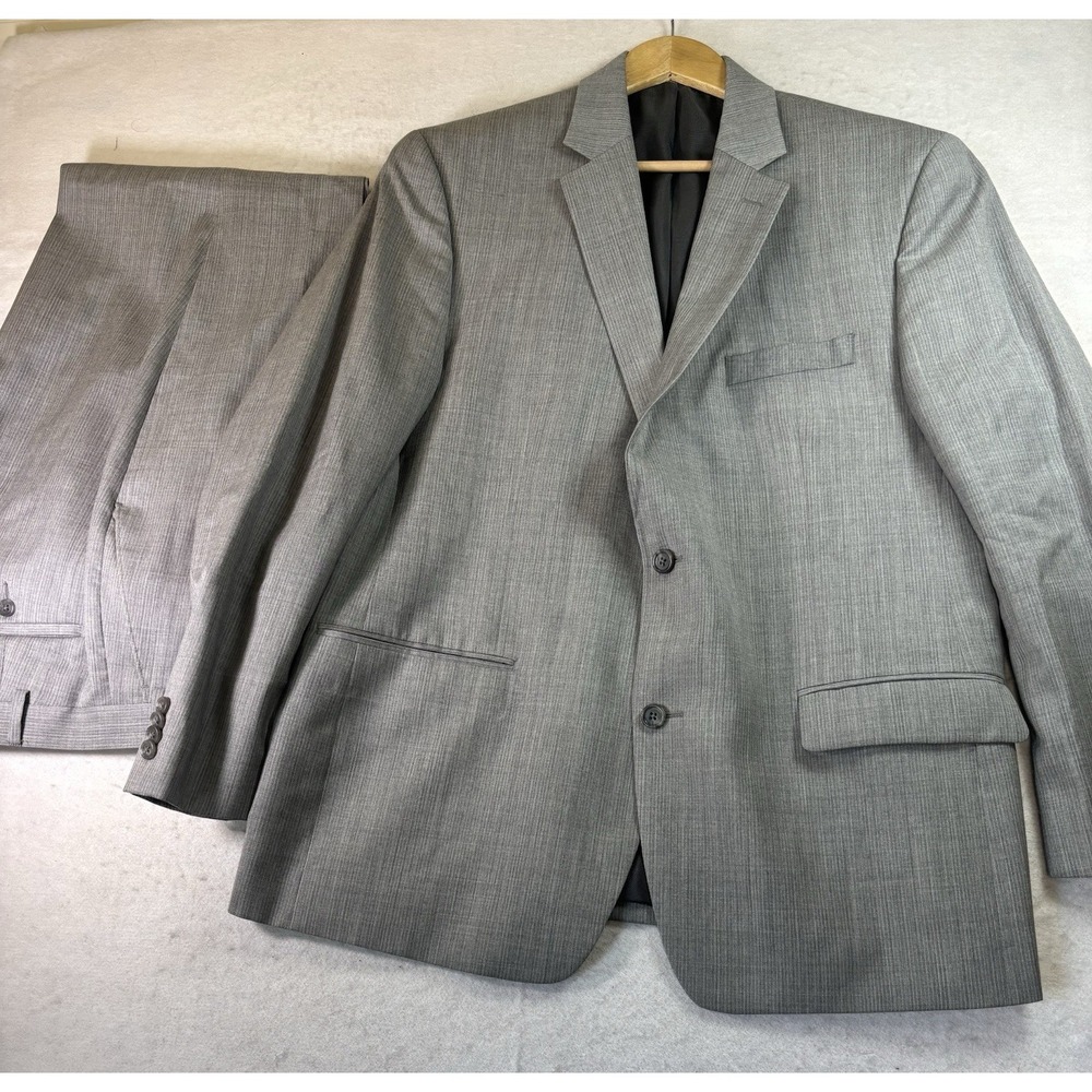 Michael Kors Men's 44RGrey Wool Suit Two Button Pants 40x31 Career Interview